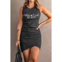 Black Human Kind Be Both Ruched Sleeveless Mini Dress