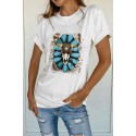 Turquoise Graphic Print Short Sleeve T-shirt