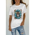 Turquoise Graphic Print Short Sleeve T-shirt