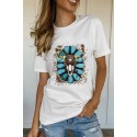 Turquoise Graphic Print Short Sleeve T-shirt