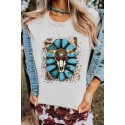 Turquoise Graphic Print Short Sleeve T-shirt