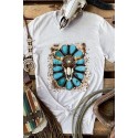 Turquoise Graphic Print Short Sleeve T-shirt