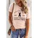 Pink CANDY COMPANY Letter Rabbit Print Short Sleeve T-shirt