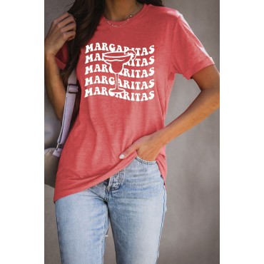 Red Margaritas Glass Print Short Sleeve T Shirt