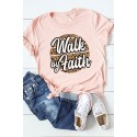 Pink Walk By Faith Leopard Print Short Sleeve Graphic Tee